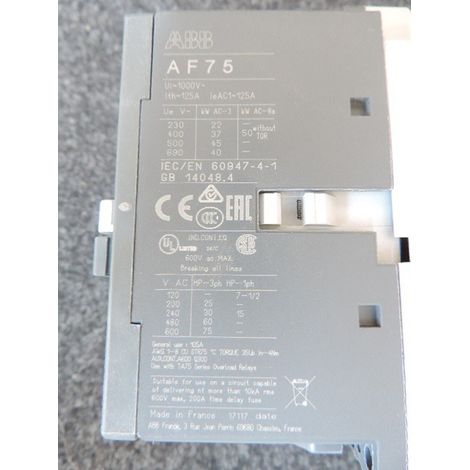 Contacteur AF 37kW AC3-3P-24...60Vac 1SBL397001R1100 ABB H313291 (1/2)