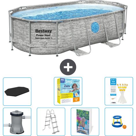 Bestway Bestway Power Steel Ovale - 427x250x100 cm - 8-pièces S529 (1/4)
