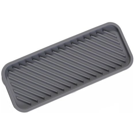 Organizador de fregadero de silicona (paquete de 2), escurridor de 9 x 22,5 cm, soporte para esponja de cocina y jabonera.