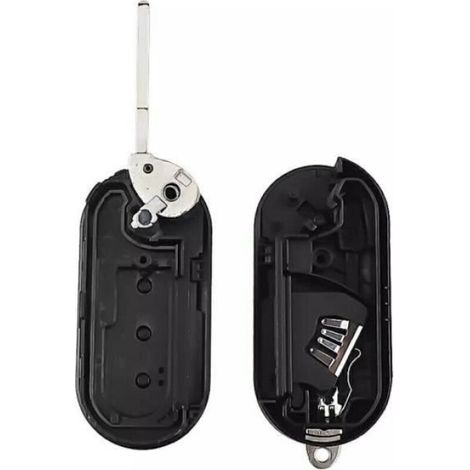 Coque Pour Télécommande - 2 Boutons - Compatible Fiat 500 Citroën Jumper Peugeot Boxer - Noir - Unité (1/4)