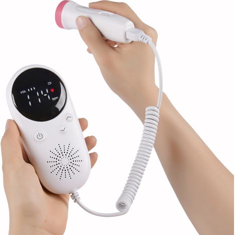 Doppler fœtal à usage domestique, moniteur cardiaque prénatal avec écran LCD, enregistreur de la voix du fœtus, produit de soin quotidien pour femme enceinte (1/2)