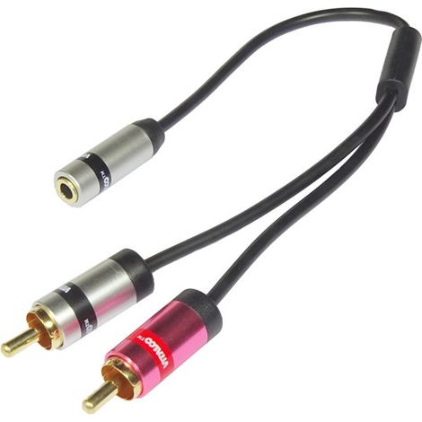 Klinkenstecker-Splitter 3,5 mm Buchse - 2x Cinch-Stecker 0,2 m