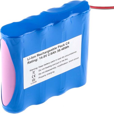 Rs Pro – Bloc batterie rechargeable Lithium-Ion 14.8V 2.6Ah – Dimensions 73 x 68 x 24 mm – Pour applications professionnelles exigeantes (1/2)