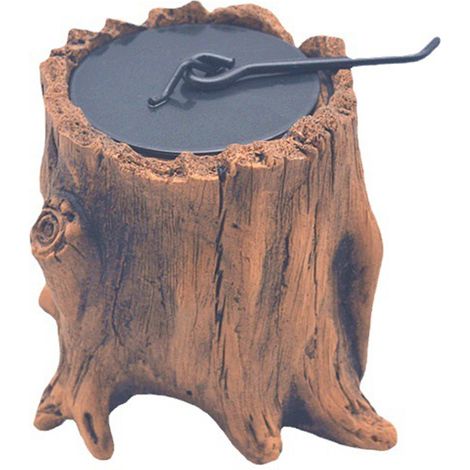 Estufa portátil de alcohol de hormigón marrón oscuro para oficina, uso interior y exterior, con accesorios (base de hormigón, taza, tapa para extintor, alfombrilla de fieltro). (1/5)