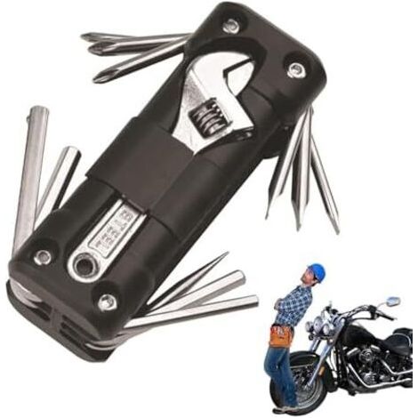 Outil multifonction pour moto, kit d'outils vélo électrique Outils de réparation verrouillage sécurité en acier, outil coupe chaîne, tournevis -