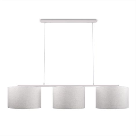 Paco Home Lampadaire LED Lampe De Table Suspension Salon Chambre Salle À Manger E27 BeigeWeiß (Ø38cm) (de), Suspension à 3 flamme (1/4)