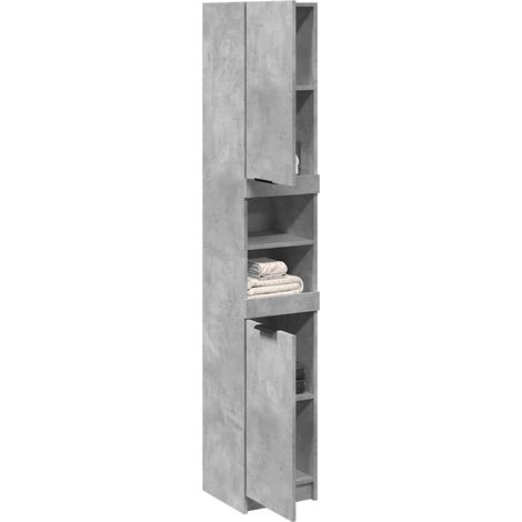 Armario de baño contrachapada gris hormigón 32x34x188,5 cm vidaXL (1/5)