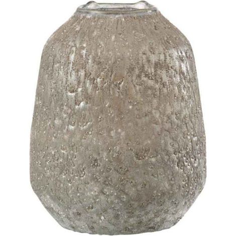 Photophore en Verre "Obliqua" 19cm Gris Bleu