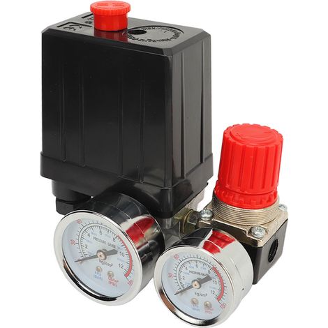 Kit de compresseur d'air avec pressostat automatique 3 en 1 à raccord rapide de type américain et vanne de régulation de pression. (1/5)