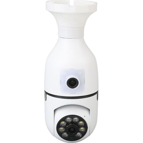 Caméra de sécurité à ampoule E27 avec vision panoramique à 360°, résolution 1920 x 2160, suivi automatique, contrôle via application, communication bidirectionnelle, double objectif, 110-220 V. (1/5)