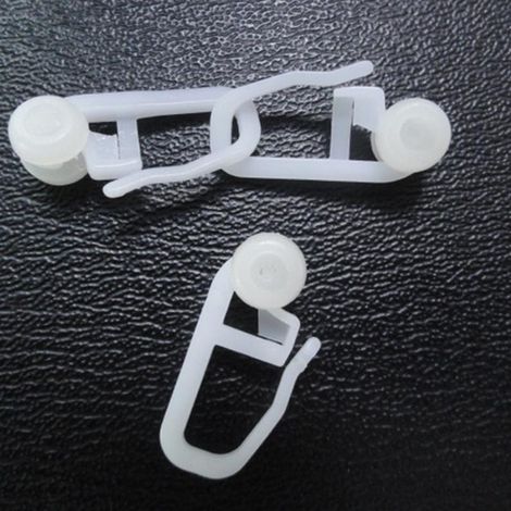 Accroche Rideau Silencieuse - Lot de 100 Pièces Compatible Rails U 4-5mm en Plastique Anti-Rayures (1/5)