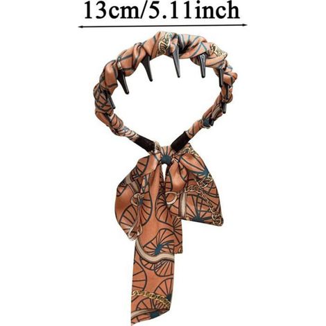 Bandeau en forme de dent Bandeau en tissu avec poignées en forme de dent, accessoire de cheveux antidérapant et élégant. (1/4)