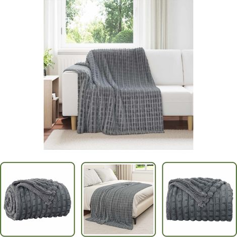 Fleece-Decke - Überwurfdecke Dunkelgrau 200 x 150 cm Fleece (1/5)