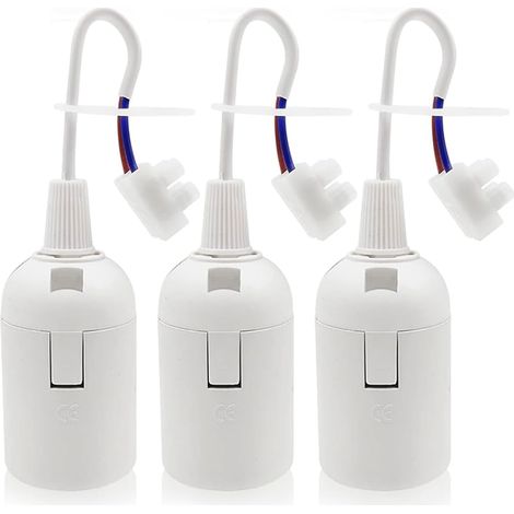 3 Douille E27, Support Ampoule Plastique Laiton 250V, Câble Inclus Pour Éclairage Salon