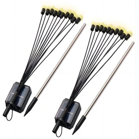 Lampes Lucioles Solaires - Lot de 2 - 8 LEDs - Décoration Paysagère pour Jardin, Allée - Étanches (1/5)