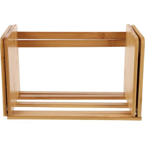 en bambou extensible avec poignées Étagère de bureau pliable (1/5)