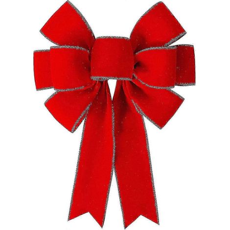 Nœuds rouges à LED, décorations de Noël : grand nœud en velours câblé avec lumières LED pour couronnes d'extérieur et sapins. (1/4)