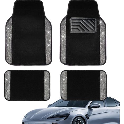 Tapis De Sol en Strass pour Voitures – Tapis Et Arrière Scintillants en Scintillant, Tapis De Voiture Antidérapants en Diamant Tridimensionnel  Scintillant Brillant avec PVC Ant (1/5)