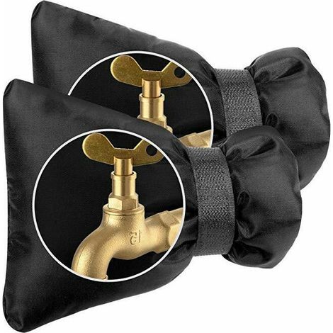 Filiyano-Lot de 2 housses de protection pour robinet extérieur - Housses pour robinet de jardin, protection épaisse contre le gel - Imperméables (1/5)
