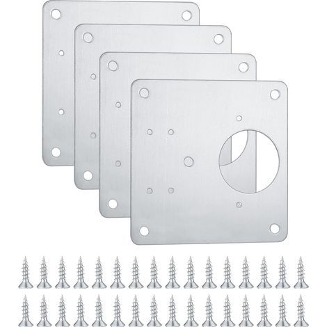 Pcs Charnières Supports De Réparation, Charnières En Acier Inoxydable Plaques De Réparation Avec Trous, Placards De Cuisine Armoires Portes Charnières Fixation Plate Assemblage Plaques De Réparation B (1/5)