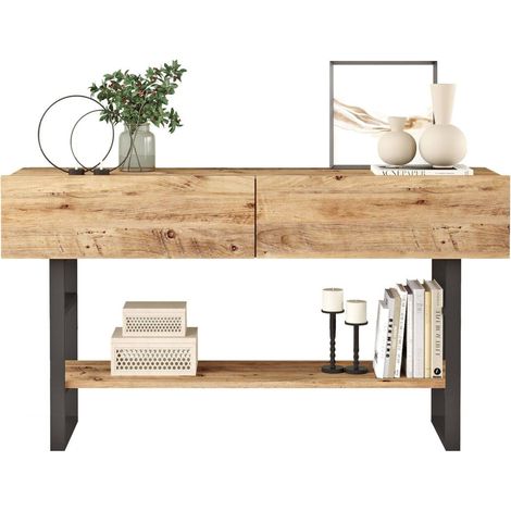 Credenza Allein, Madia Apertura a Ribalta, 2 Ante, 2 Vani, 139x43x76h cm Marrone Quercia