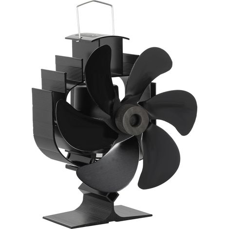 Jiubiaz Ventilatore per stufe, ventilatore termico silenzioso a 6 pale, distribuzione efficiente del calore, modello a testa oscillante (1/5)