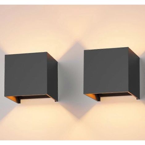 Applique murale avec ampoule LED remplaçable, pour intérieur/extérieur, blanc chaud 3000K, angle de faisceau réglable, 10 x 10 cm (1/5)