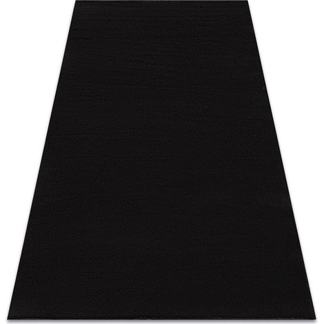 Modern Waschteppich LINDO Schwarz, rutschfest, zottelig black 140x190 cm