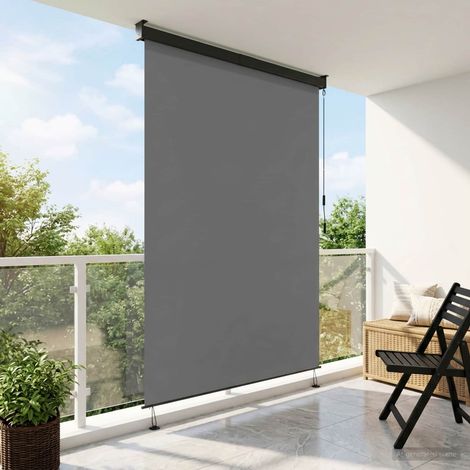 vidaXL Store enrouleur Gris clair 100 x 250 cm Tissu et Aluminium (1/5)