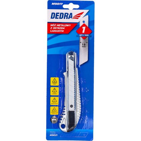 Couteau utilitaire Dedra m9017 design ergonomique lame rétractable