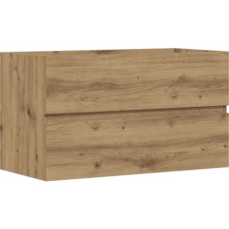 Armoire d'évier murale spacieuse pratique 90 x 38 x 45 cm en bois d'ingénierie chêne artisanal (1/5)