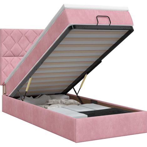 Letto ottomano con materasso Rosa 80 x 200 cm Velluto vidaXL (1/5)