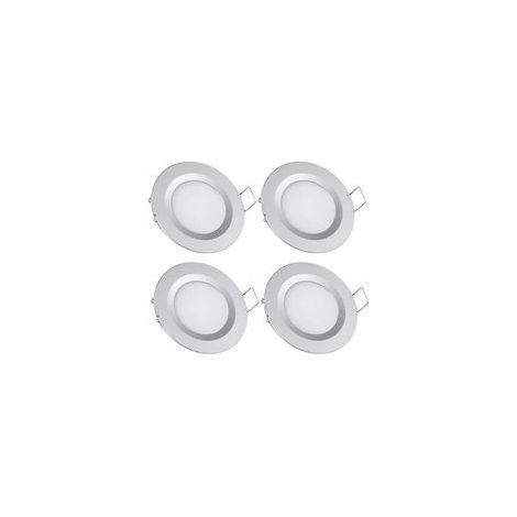 4 x Spot LED Encastrable 12V Trou 58-65mm 3W 3200K Plafonnier Encastré pour Camping-car Bateau Caravane Van Yacht Blanc chaud (Finition argentée)