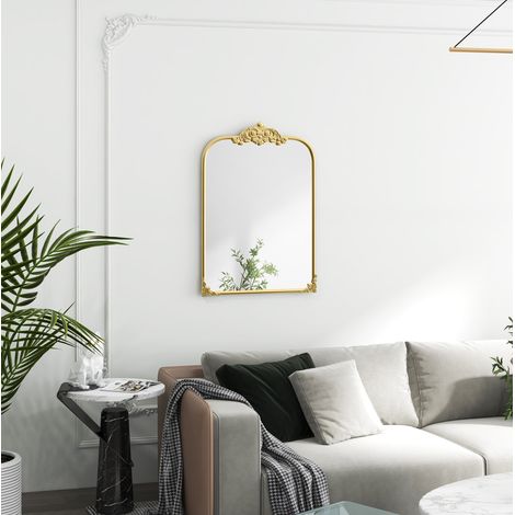 Espejo mural decorativo 60 x 87 cm estilo barroco, marco metálico dorado HAVRYA (1/5)