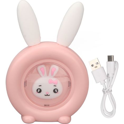 Veilleuse chauffe-mains lapin mignon, rechargeable par USB, portable, rose. (1/5)
