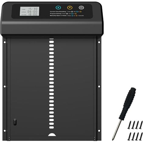 [NON UTILIZZATO] Porta elettrica per pollaio Porta per buche in lega di alluminio Porta automatica intelligente per pollaio Porta nera per pollaio