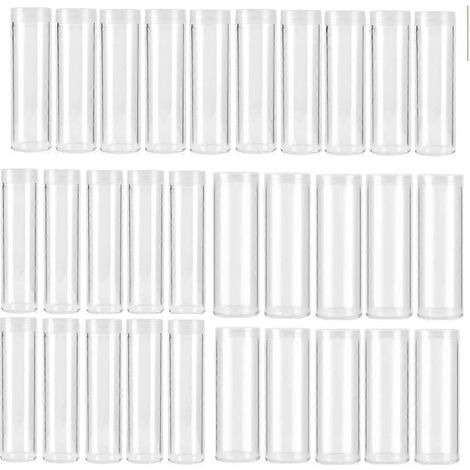 Tube de rangement pour pièces de monnaie, tube en plastique pour pièces de monnaie, rouleau entier de tube en vrac pour pièces de monnaie --- (1/5)