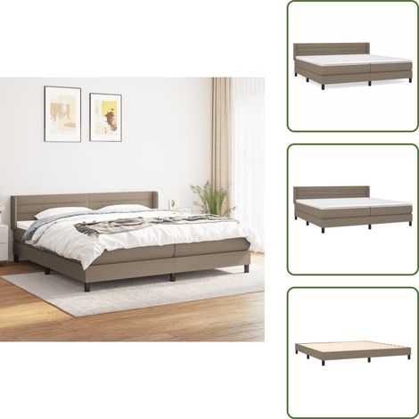 Cama con cabecero ajustable - vidaXL Cama box spring con colchón tela gris taupe 200x200 cm - Colchón ensacado