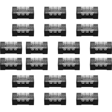 eurs Électriques Isolés 20 Pièces en Plastique et Métal Bornier Fixe à Barrette de Connexion 3 Positions pour Éviter le Désordre de Circuit (1/5)