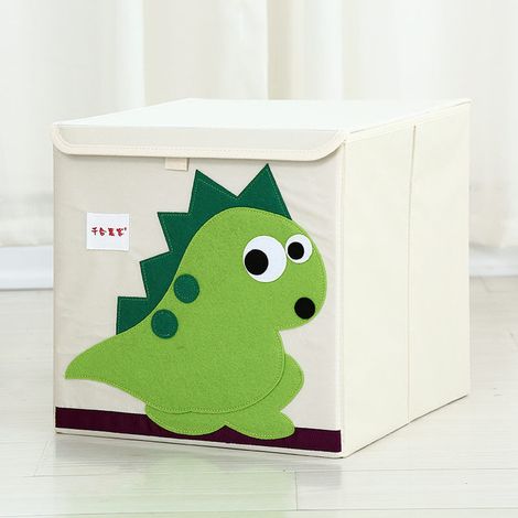 34 34 34cm, Boîte de rangement / Organiseur Haute Qualité Oxford Tissu Grande Capacité de stockage - La poitrine de rangement d'animaux parfait pour enfants (dragon vert) (1/5)