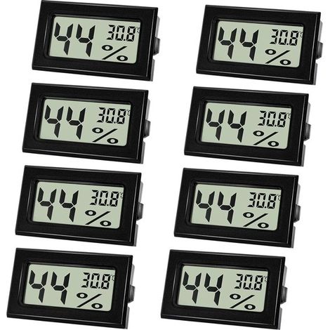 Hygrometer, Thermometer, digitales Mini Hygrometer mit LCD Anzeige, Raumtemperatur und Hygrometer für Kinderzimmer, Schlafzimmer und Weinkeller, (1/5)