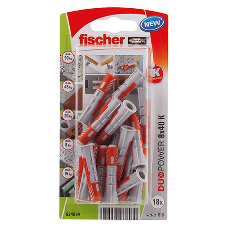 FISCHER 534994 Universaldübel DuoPower 8 x 40, 18 Stk