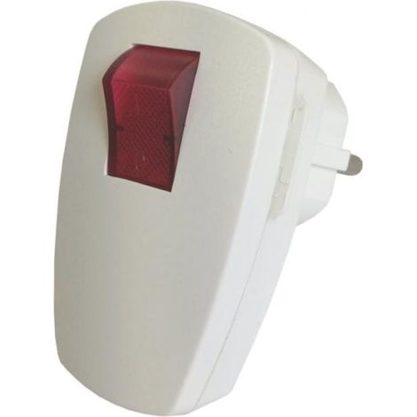 Enchufe extraíble en ángulo con interruptor Unischuko iluminado, 250 V, 16 A, IP20, blanco / 40795