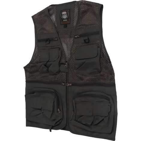 Gilet de pêche respirant à séchage rapide, poches multiples, gilet de travail en maille pour homme, idéal pour la photographie, le cyclisme et la randonnée (taille XXL). (1/5)