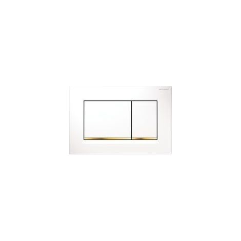 Geberit Sigma20 (ehemals Sigma30) eckige Betätigungsplatte für Zweimengenspülung: Weiß, Gold (115.883.KK.1) (1/4)