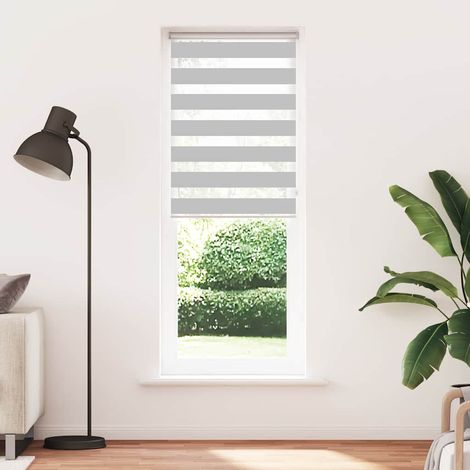 Maison Exclusive - Estor cebra gris claro 90x200cm tejido ancho 8