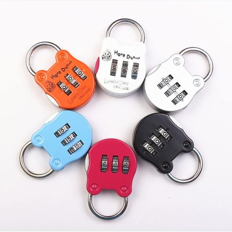 Kleines Kombinations-Gepäckschloss, Mini-Kombinations-Vorhängeschloss, 3-stelliges Kombinations-Vorhängeschloss, farbenfrohes Kombinationsschloss, für Fitnessstudio, Koffer, Kleiderschrank, Rucksack (