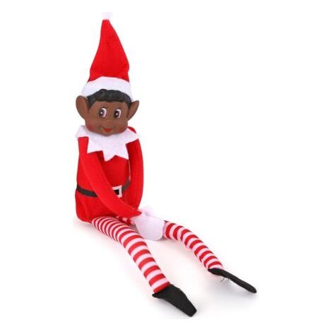 Elfe coloré mal élevé avec un visage en vinyle et un corps doux - Elfe de Noël coquin (Elfe noir) (1/5)