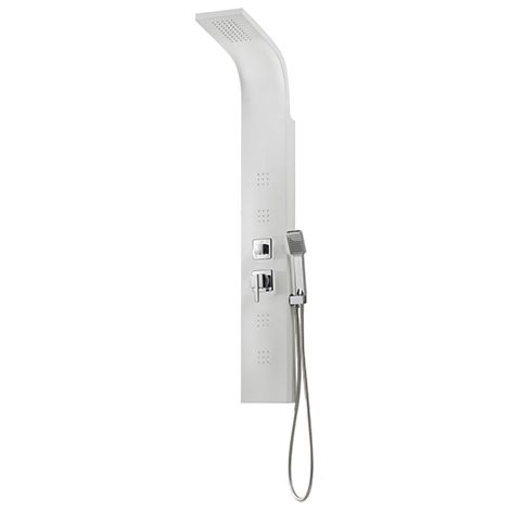 Edouard Rousseau – Colonne de douche hydromassante TONGA – 4 jets pluie – Flexible inox 1,50 m – Inverseur 3 voies – Robinet mitigeur céramique (1/4)