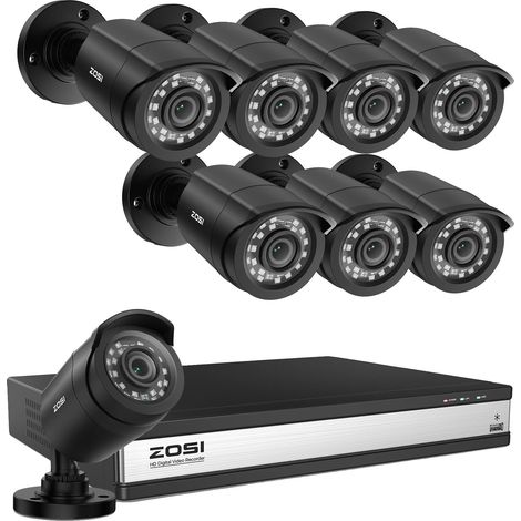 Sicherheitskamerasystem, 16-Kanal-Unterstützung, KI-Detektionstechnologie, 16CH DVR 8 Kameras, Keine (1/2)